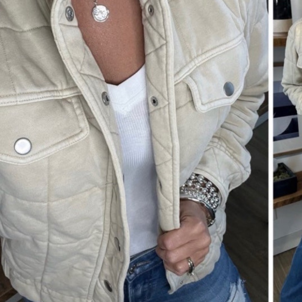 Taupe Stone Quilted Jacket